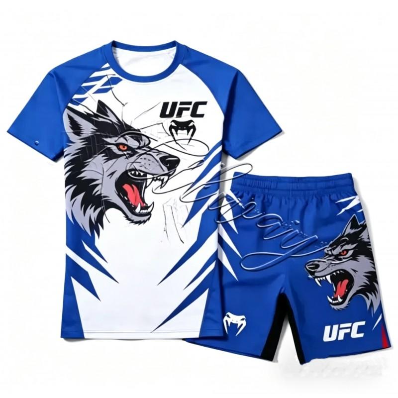 Breathable MMA Boxing Training Shorts Set With Digital Print Men Women Kids Sportswear