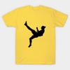 Men Black Print T-shirt Zlatan Bicycle Kick No-Cut Transfer Paper Print Cotton Tshirt