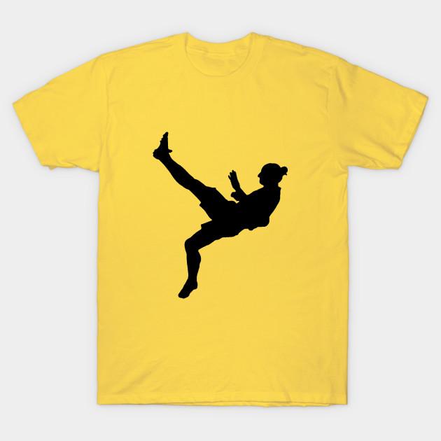 Men Black Print T-shirt Zlatan Bicycle Kick No-Cut Transfer Paper Print Cotton Tshirt S