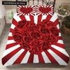 Red Rose King Queen Duvet Cover Romantic Flower Bedding Set Valentine's Day Quilt Cover Couples Floral Polyester Comforter Cover