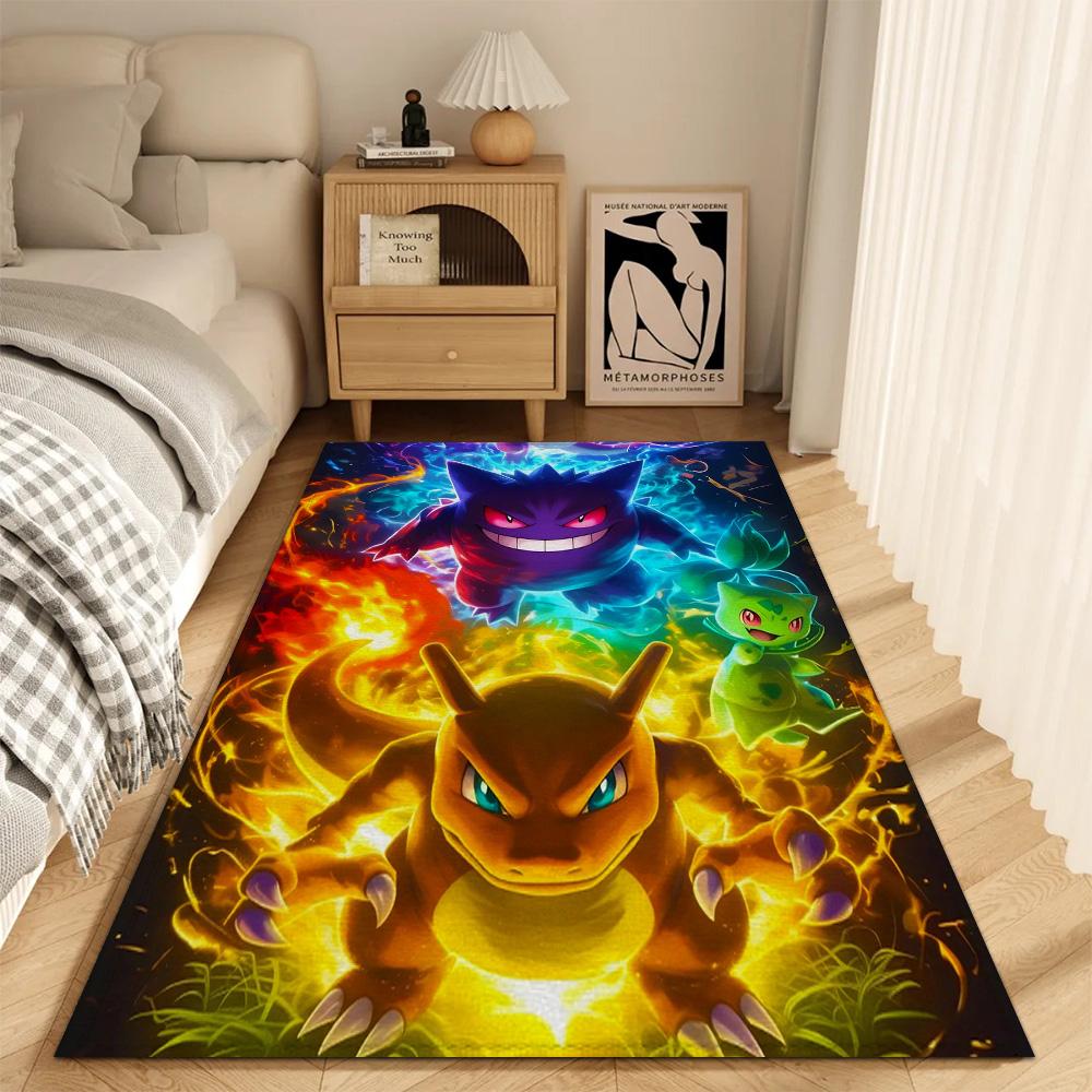 

Fashion Entrance Mat Living Room P-Pokemon Rugs Decoration G-gengar Balcony Super Absorbent Bathroom Rug Kitchen Carpet Door Bed 40cm x 60cm