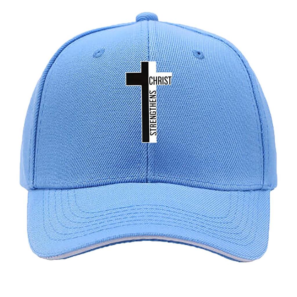 Unisexs Stylish Adjustable Baseball Cap with Cross Letter Print Breathable for Outdoor Activitie Sandwich Baseball Cap