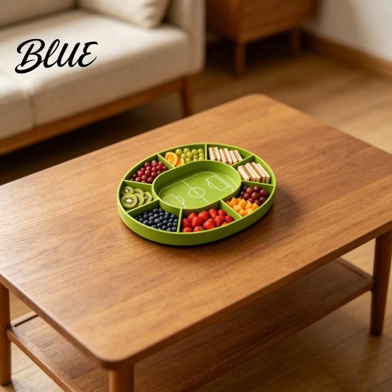 Partitioned Snack Container Football Field Tray, with Multiple Partitions, Durable PETG Party Kids Holder Supply for Watch Parties And Game Day Snacks