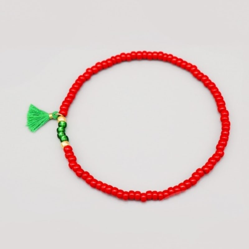 BONBEAU Ethnix Color Tassel Beads Bracelet Ethnic Tassel Bracelet Point Bead Bracelet 6 Colors