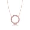 Rose Gold Circle of Sparkling Pendant Necklace 925 Sterling Silver Necklaces for Women Fashion Jewelry Collier Femme