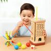 Fun Wooden Stick Board Game Colorful Sticks Wooden Stick Tower Toy Set  Boys/Girls