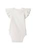 GAP babyGap Rompers for Kids Girls Brannan Favorite Ruffle Frill Bodysuit Coverall Body Shirt (White, 18-24 months)