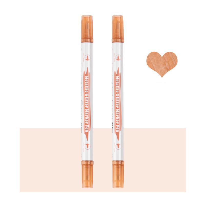 

1 ШТ Двоголові металеві ручки для нігтів Барвисті флуоресцентні маркери Без аромату Інструменти для малювання нігтів своїми руками 1PCS помаранчевий