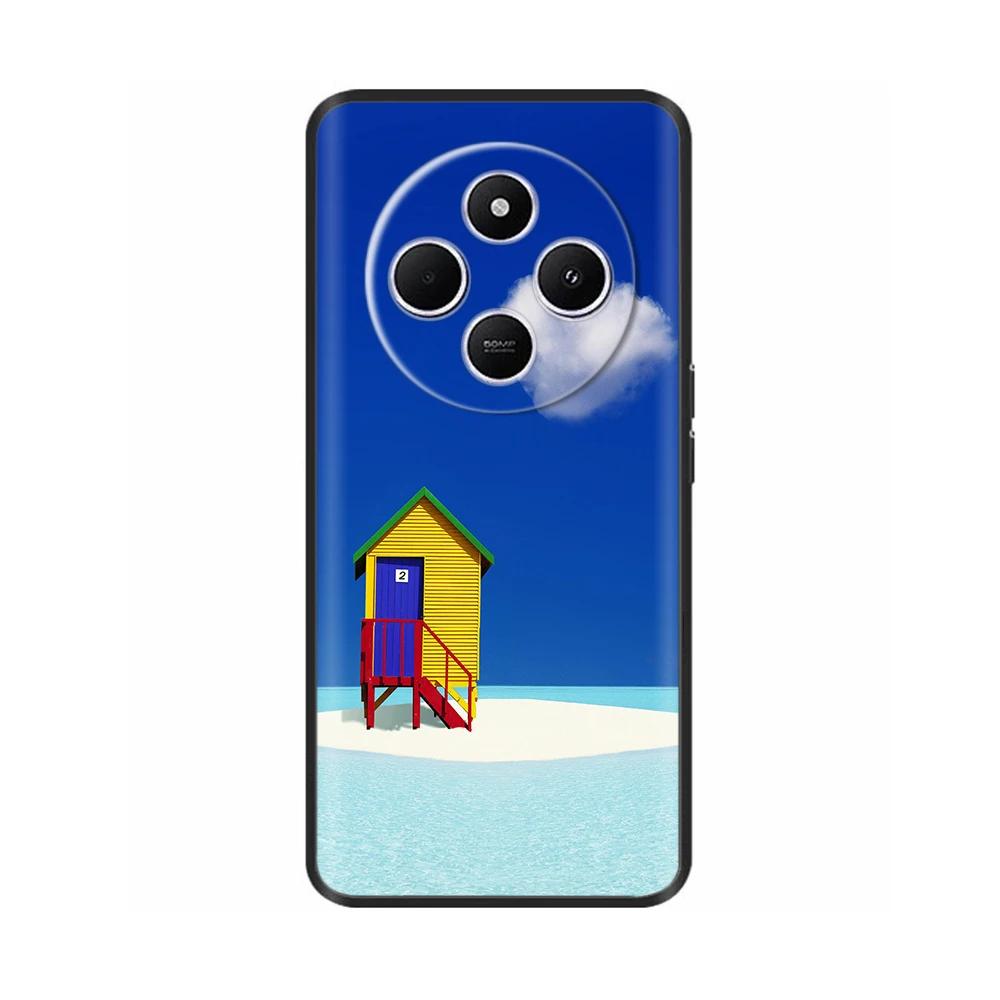 Shockproof Funda For Xiaomi Redmi A4 5G Case 6.88" Soft TPU Silicone Phone Cover For RedmiA4 2024 A 4 Capas Printed Heart Flower
