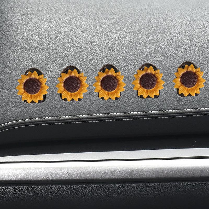 2024 Kreatives Sonnenblumen-Autodekor - Wackelkopfdach-Design im Stil von Internet-Berühmtheiten auf Douyin