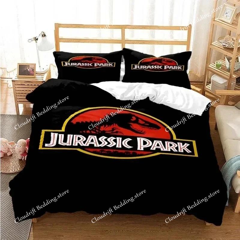 Jurassic Park Bedding Set Cartoon Kids Duvet Cover Set Pillowcase Queen King Double Bed Home Dropshipping King Size 3D Print