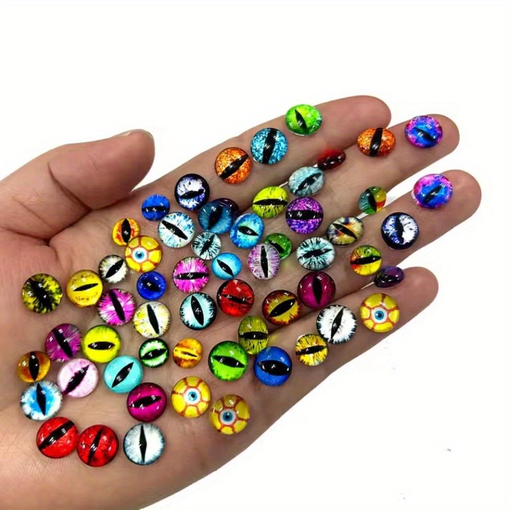 100 Stück 8-12mm Glas Runde Augen Cabochons für Halskettenanhänger Schmuckherstellungszubehör Nagelkunst Dekoration