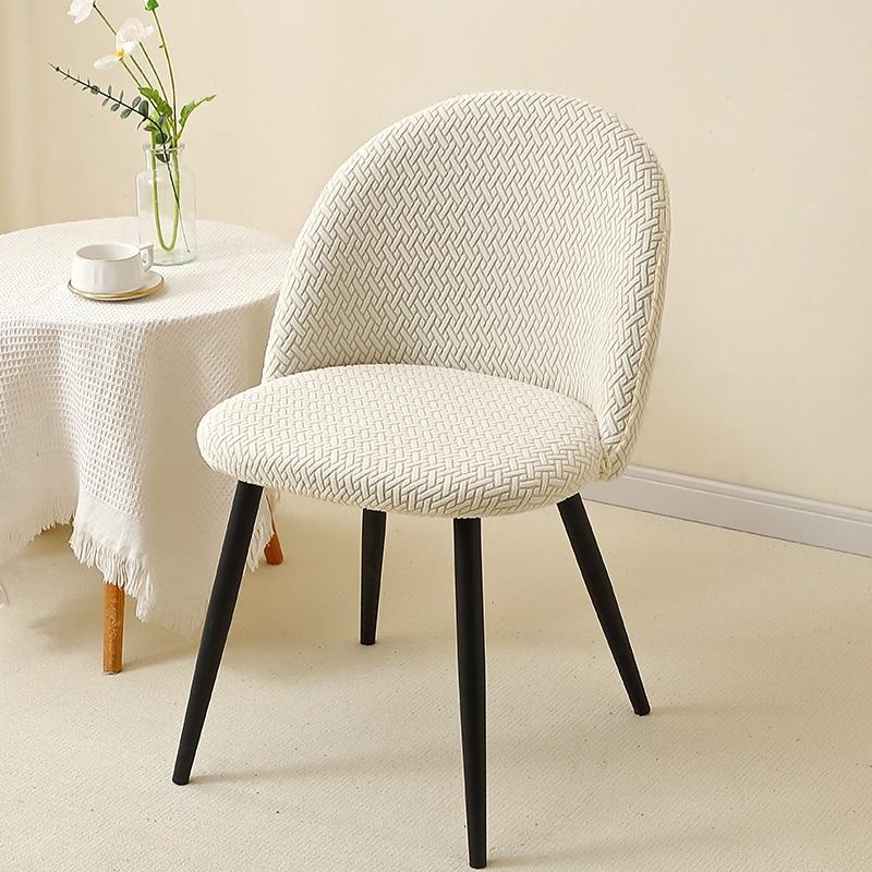 1/2Pcs Soft Jacquard Dining Chair Cover Curved Duckbill Chair Slipcover Short Back Seat Cover For Living Room El Wedding