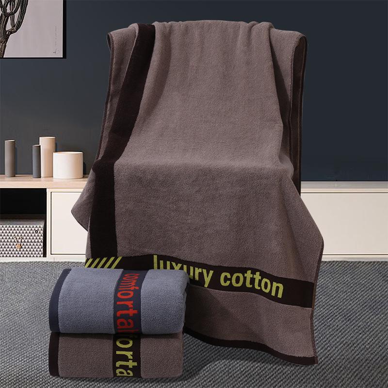 Luxury Yarn-Dyed Jacquard Cotton Bath Towel - Soft, Absorbent, Thick, and Large