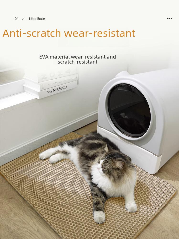 Large Double-Layer EVA Cat Litter Mat - Scratch-Resistant, Washable, and Wear-Resistant Cat Sand Control Mat