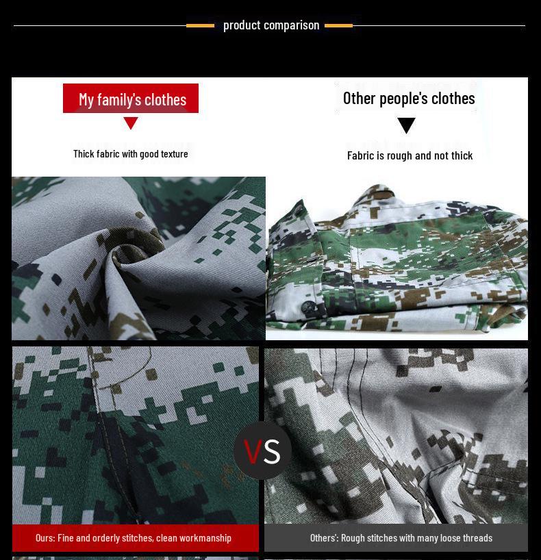 Unisex Camouflage Training Suit Set for Summer and Autumn - Durable, Lightweight Workwear for Students