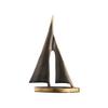 Vela Liscio Barca a Vela Artigianato Metallico Ornamenti Rame Dorato Vuoto Nave Astratta Geometrica Scultura Barca a Vela Arredamento per la Casa