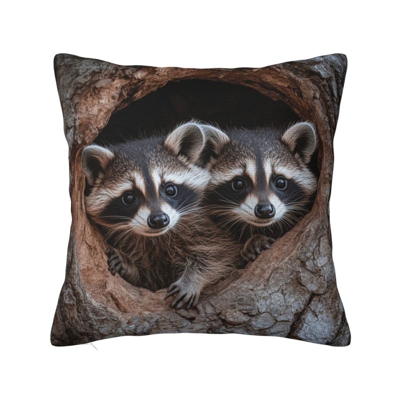 Cute Love Raccoon Throw Pillow Case Bedroom Decoration Fashion Racoon Panda Cushions Cover For Sofa Square Polyester Pillowcase