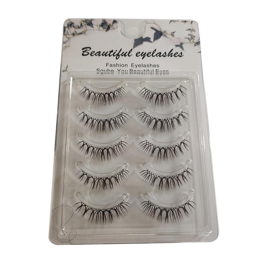 H4 Natural Hand-Tied False Eyelashes – Super Natural, Transparent Stem, Fine Stem W7.