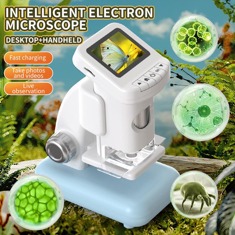Children's Microscope, Portable Handheld Microscope, Student Science Experiment, Large Screen Desktop Microscope