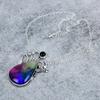Rainbow Solar Quartz, Onyx 925 Sterling Silver Jewelry Necklace 18" M-2747