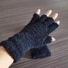 Unisex Fingerless Gloves Winter Warm Faux Fur Plush Fingerless Mittens for Typing Driving