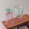 1 pz Bicchiere in Vetro Stile Francese da 250 ml Bicchiere da Vino a Forma di Fiore Simpatico Bicchiere per Bere Tè Boba Casa Bar Bicchieri Regali Vacanze Estive
