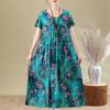 Elegant Woman Summer Dress Casual Loose Short Sleeve Long Dresses Plus Size Woman Clothing