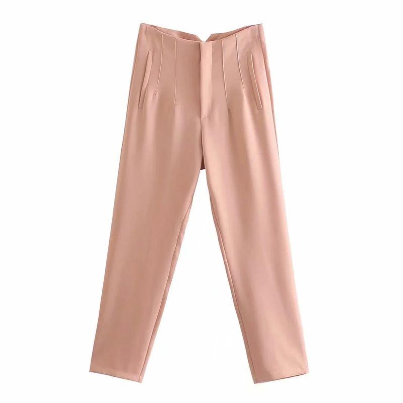 Cigarette Pipe Commute Leisure Candy Color Slim Looking Ankle-Length Pants