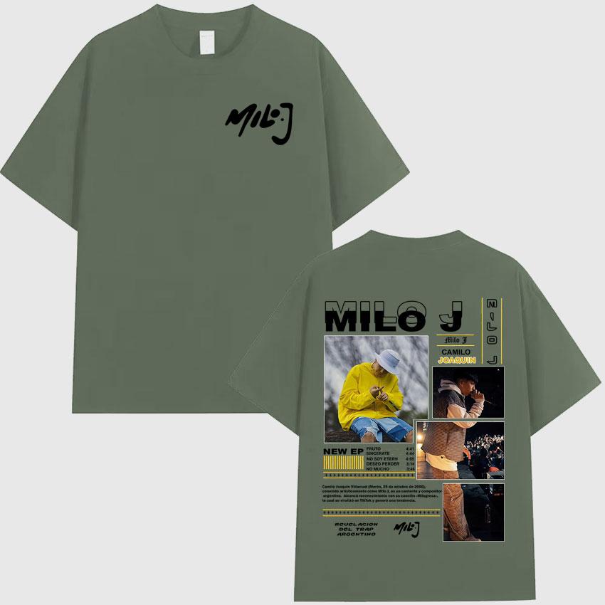 

2025 Tour Tee Rapper Milo J NEW Album Tour Fashion Graphic Tshirt Men Gothic Clothes Hip Hop Shortsleeved Summer Print Tshirt 4XL