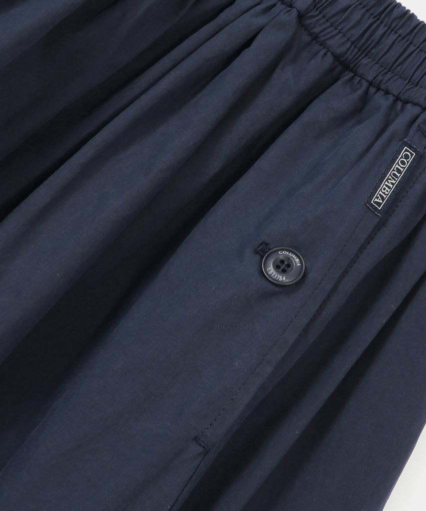 COLUMBIA UNIVERSITY All-Round Pleats Cotton Long Skirts Crown Navy