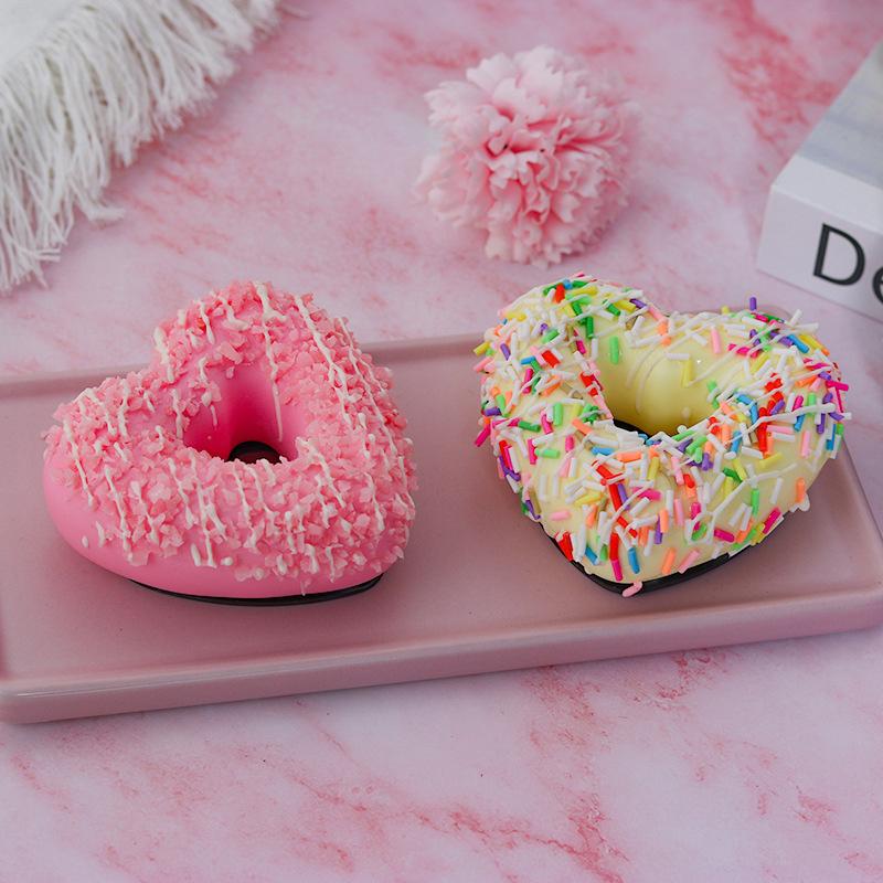 6 ks/sada 3D Srdce Donuty Magnetky na lednici Sady Simulace Jídlo Magnetické nálepky na lednici Domácí dekorace Kancelář Zpráva Kuchyně