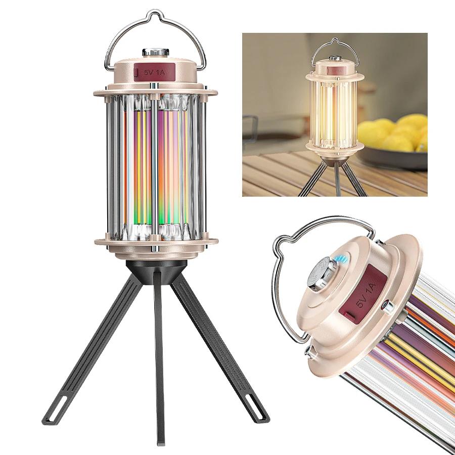 Portable Multifunctional Outdoor Camping Light USB Charging Unlimited Dimming Atmosphere Power Supply Display Screen Tent Light