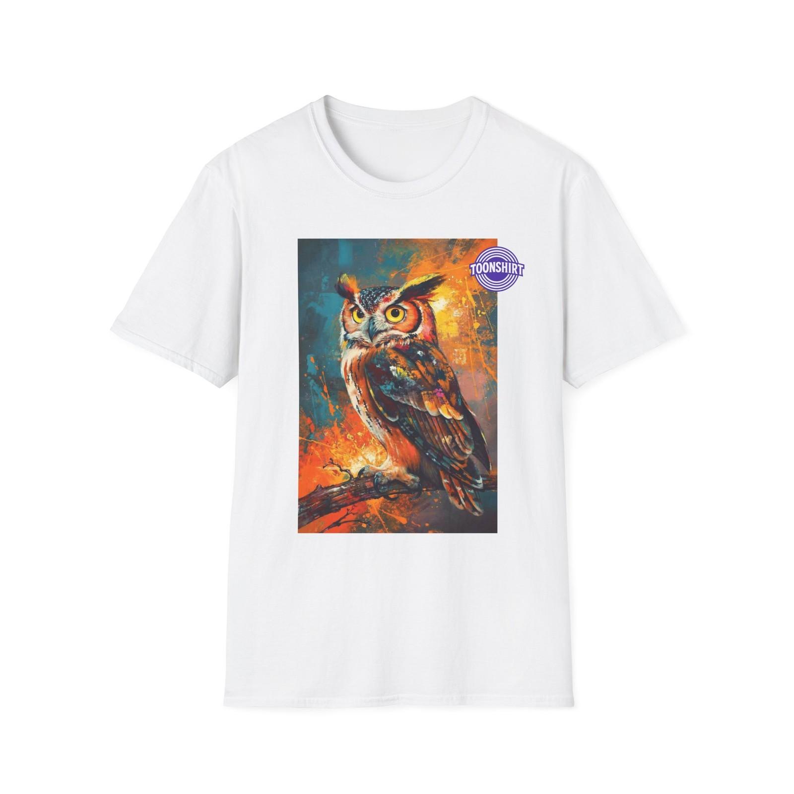 Vibrant Owl Art Graphic T-Shirt S разноцветный