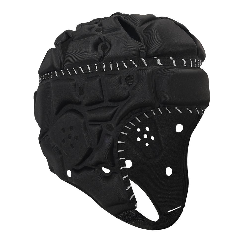 Lightweight EVA Rugby Headgear Helmet Soft Reflective Stripe 360° Airflow Anti-Impact Triple Protection Multi-Color Adult size чёрный