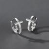 S925 Silver-Plated Double Cross Men's Stud Earrings - Trendy American Niche Design
