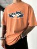 Look At Him Naughty Dog Printed Washed Cotton T Shirt Men Vacation Hip Hop Summer Unisex TShirts Crewneck Loose Streetwear