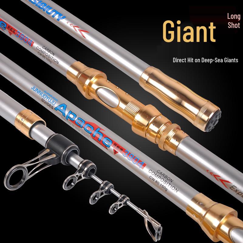 High Carbon Surf Fishing Rod, 3.6-5.4m, Strong & Durable for Spinning and Casting, Long Section Design