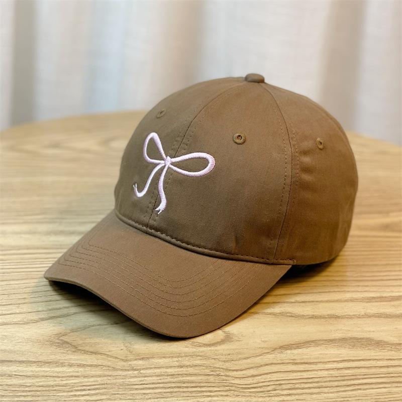 

Розовая бейсболка с вышивкой в виде банта для женщин, милая и симпатичная бейсболка с мягким верхом Adjustable