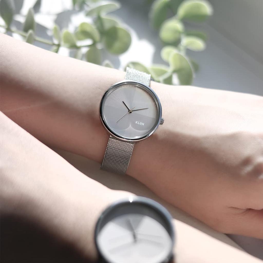 Silver Popular Brand Stylish Unisex KLON Fourth Dimension 33mm Women's Women's -SILVER MESH-