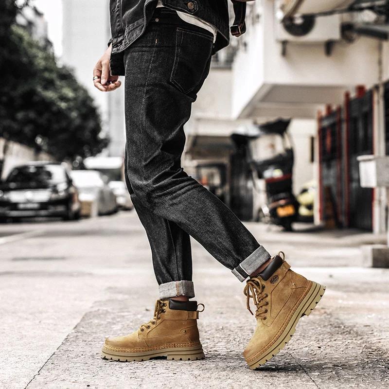 Новый тренд Снежные ботинки Теплые плюшевые ботинки для ходьбы Мужские замшевые кожаные — фото 3