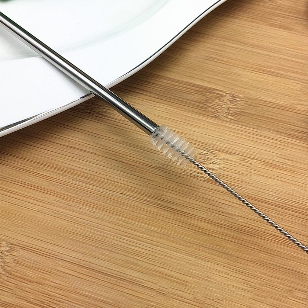 Stainless Steel Reusable Straws Drinking Bottle Cups Straight Straw Soft Brush Kit Washable Tools Household Supplies