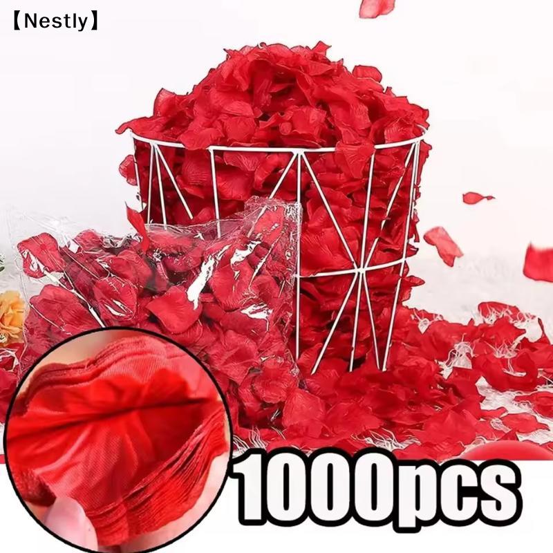 1000Pcs Artificial Fake Rose Petals Colorful Simulation Silk Rose Petal For Valentines Day Wedding Party Romantic Decor Nest