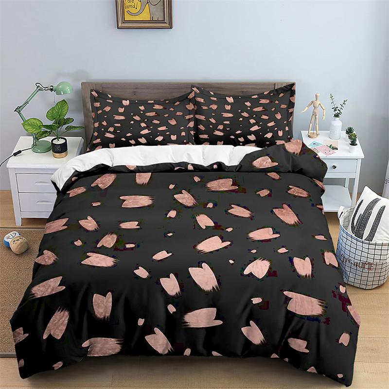 Luxury Black Marble Duvet Cover Set Queen/King/Full/Twin Size Bedding Set Geometric Black Marble Comforter Cover Set Men Women