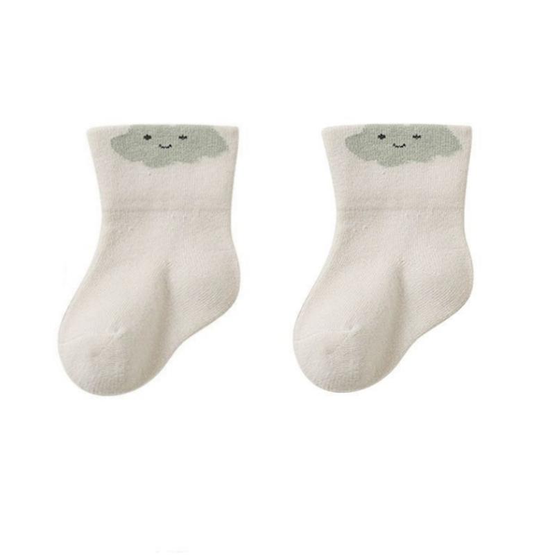 

Детские носки средней длины, хлопковые носки, милые детские носки с героями мультфильмов для новорожденных без костей и с дряблыми ногами, весна-осень M хаки