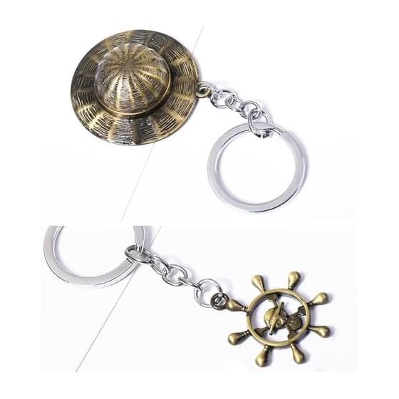 3D Alloy Keychain Devil Fruit Straw Hat Skull Bag Charm Anime Character Metal Alloy Popular Anime Merchandise Decoration Gift Collection Popular
