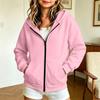 Boys and Girls Zip-Up Hoodie Sweatshirt with Detachable Hood, Long Sleeve, Color, Casual