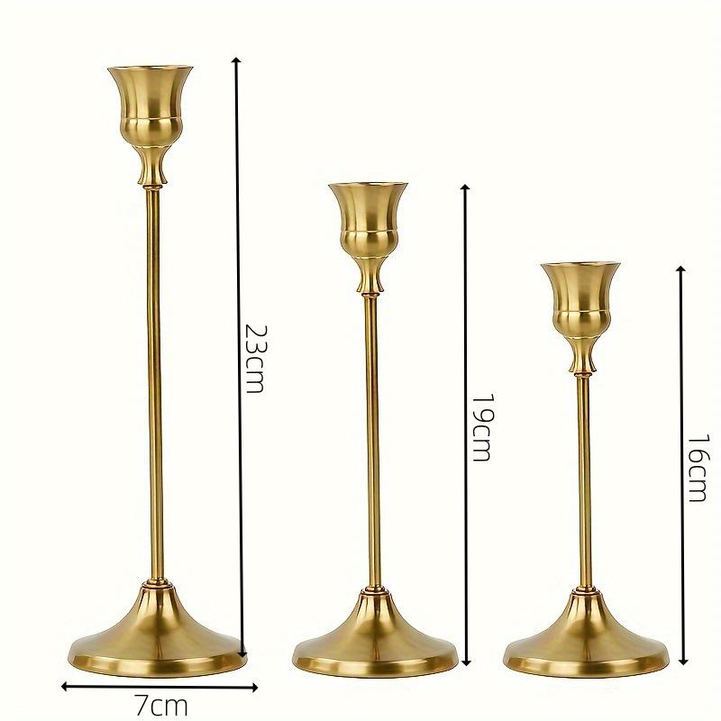Set of 6 Elegant Bronze European Candle Holders for Romantic Tabletop Wedding and Dinner Decor
