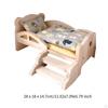 1/12 Wooden Doll Bed Set with Bedding Accessories for Dollhouse Fun