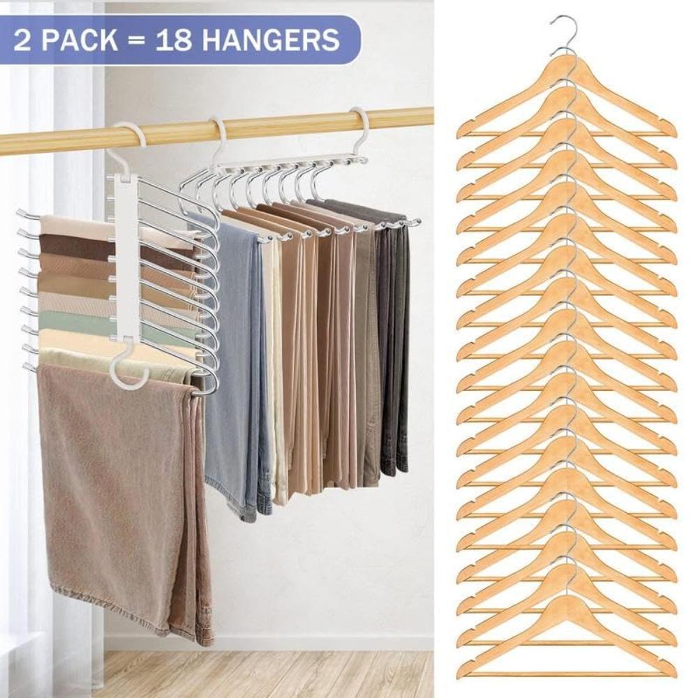 Foldable Pants Rack Closet Organizer Closet Trouser Racks  for Pants Jeans Leggings Trousers Skirts